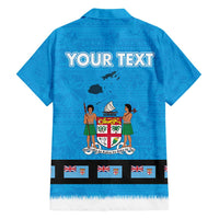 Fiji Merry Christmas Family Matching Long Sleeve Bodycon Dress and Hawaiian Shirt Santa Suit Style With Tapa Tribal Pattern LT03 - Polynesian Pride
