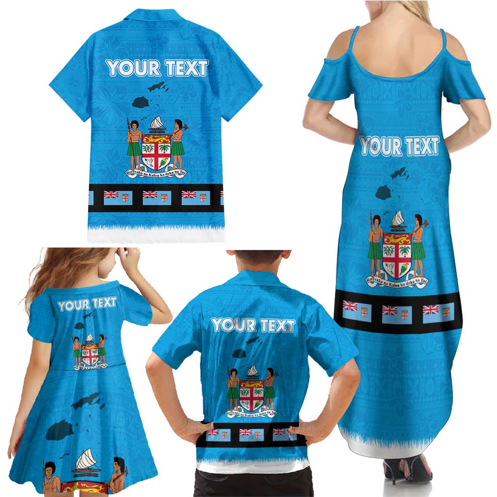 Fiji Merry Christmas Family Matching Summer Maxi Dress and Hawaiian Shirt Santa Suit Style With Tapa Tribal Pattern LT03 - Polynesian Pride