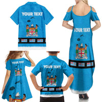 Fiji Merry Christmas Family Matching Summer Maxi Dress and Hawaiian Shirt Santa Suit Style With Tapa Tribal Pattern LT03 - Polynesian Pride