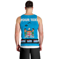 Fiji Merry Christmas Men Tank Top Santa Suit Style With Tapa Tribal Pattern