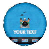 Fiji Merry Christmas Spare Tire Cover Santa Suit Style With Tapa Tribal Pattern LT03 - Polynesian Pride
