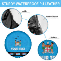 Fiji Merry Christmas Spare Tire Cover Santa Suit Style With Tapa Tribal Pattern LT03 - Polynesian Pride