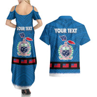Samoa Merry Christmas Couples Matching Summer Maxi Dress and Hawaiian Shirt Santa Suit Style With Tatau Tattoo Pattern LT03 - Polynesian Pride