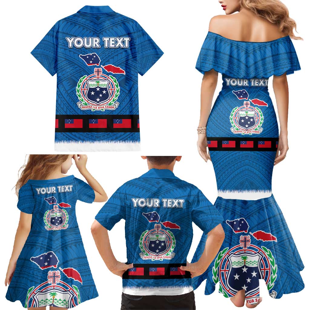Samoa Merry Christmas Family Matching Mermaid Dress and Hawaiian Shirt Santa Suit Style With Tatau Tattoo Pattern LT03 - Polynesian Pride