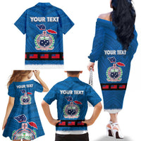 Samoa Merry Christmas Family Matching Off The Shoulder Long Sleeve Dress and Hawaiian Shirt Santa Suit Style With Tatau Tattoo Pattern LT03 - Polynesian Pride