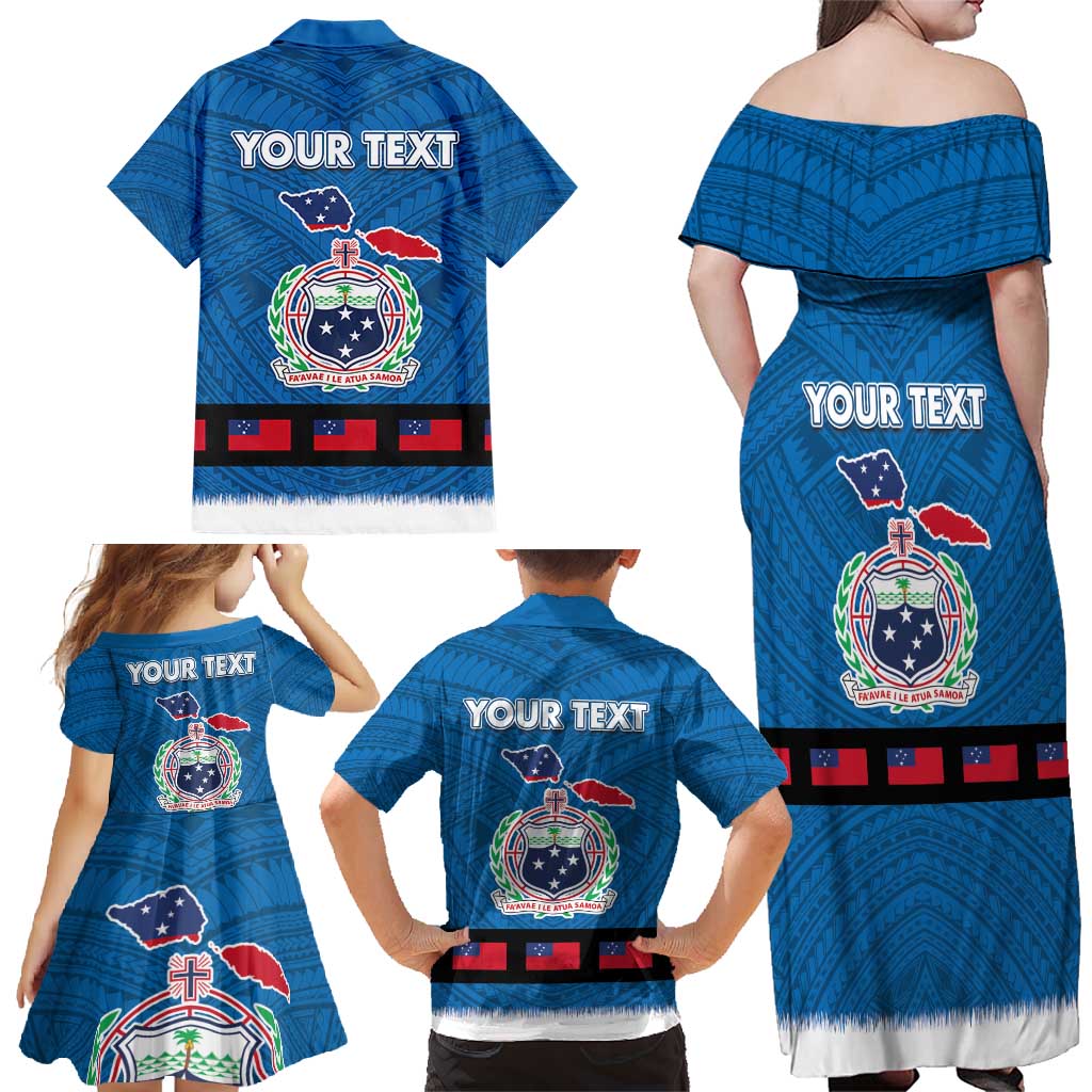 Samoa Merry Christmas Family Matching Off Shoulder Maxi Dress and Hawaiian Shirt Santa Suit Style With Tatau Tattoo Pattern LT03 - Polynesian Pride