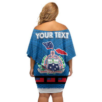 Samoa Merry Christmas Family Matching Off Shoulder Short Dress and Hawaiian Shirt Santa Suit Style With Tatau Tattoo Pattern LT03 - Polynesian Pride