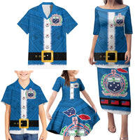 Samoa Merry Christmas Family Matching Puletasi and Hawaiian Shirt Santa Suit Style With Tatau Tattoo Pattern LT03 - Polynesian Pride
