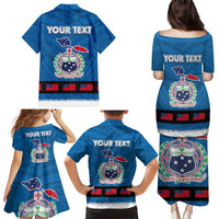 Samoa Merry Christmas Family Matching Puletasi and Hawaiian Shirt Santa Suit Style With Tatau Tattoo Pattern LT03 - Polynesian Pride