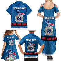 Samoa Merry Christmas Family Matching Summer Maxi Dress and Hawaiian Shirt Santa Suit Style With Tatau Tattoo Pattern LT03 - Polynesian Pride