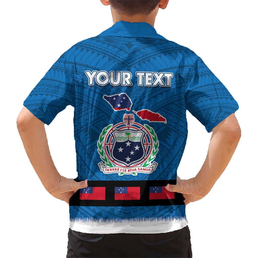 Samoa Merry Christmas Kid Hawaiian Shirt Santa Suit Style With Tatau Tattoo Pattern