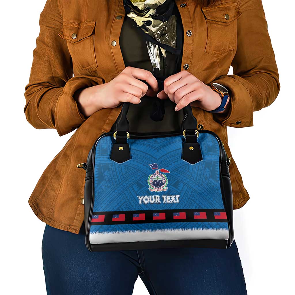 Samoa Merry Christmas Shoulder Handbag Santa Suit Style With Tatau Tattoo Pattern LT03 - Polynesian Pride