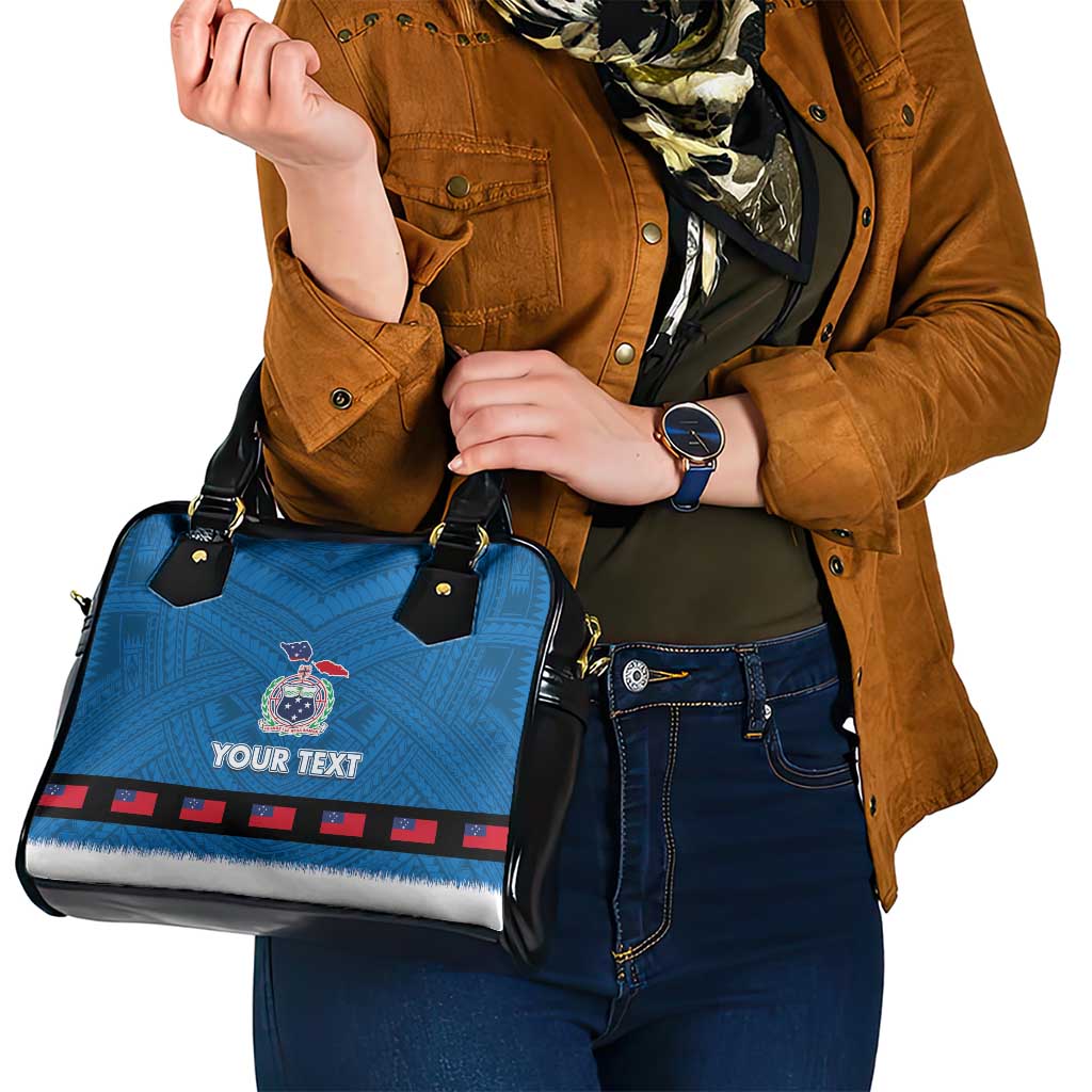 Samoa Merry Christmas Shoulder Handbag Santa Suit Style With Tatau Tattoo Pattern LT03 - Polynesian Pride