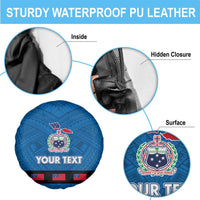 Samoa Merry Christmas Spare Tire Cover Santa Suit Style With Tatau Tattoo Pattern LT03 - Polynesian Pride