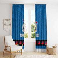 Samoa Merry Christmas Window Curtain Santa Suit Style With Tatau Tattoo Pattern LT03 - Polynesian Pride