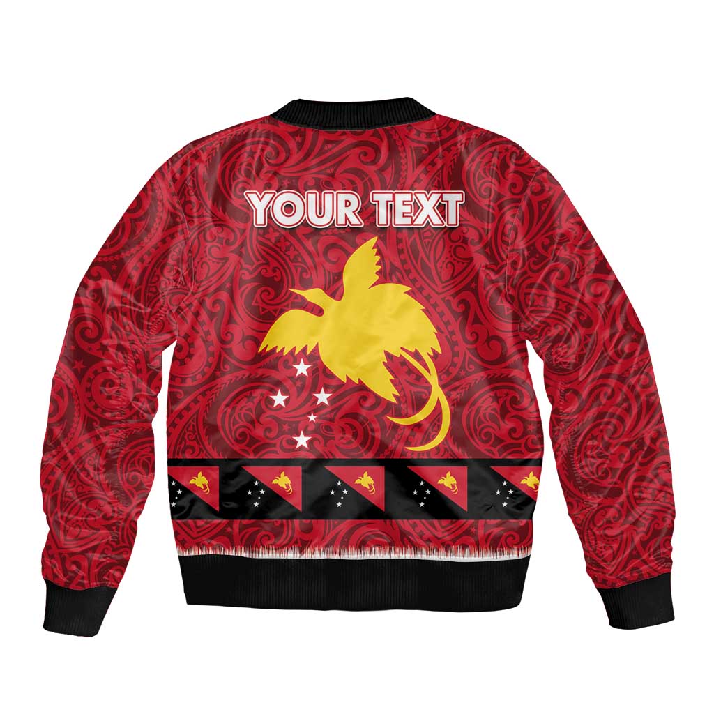Papua New Guinea Merry Christmas Bomber Jacket Santa Suit Style With Melanesian Pattern