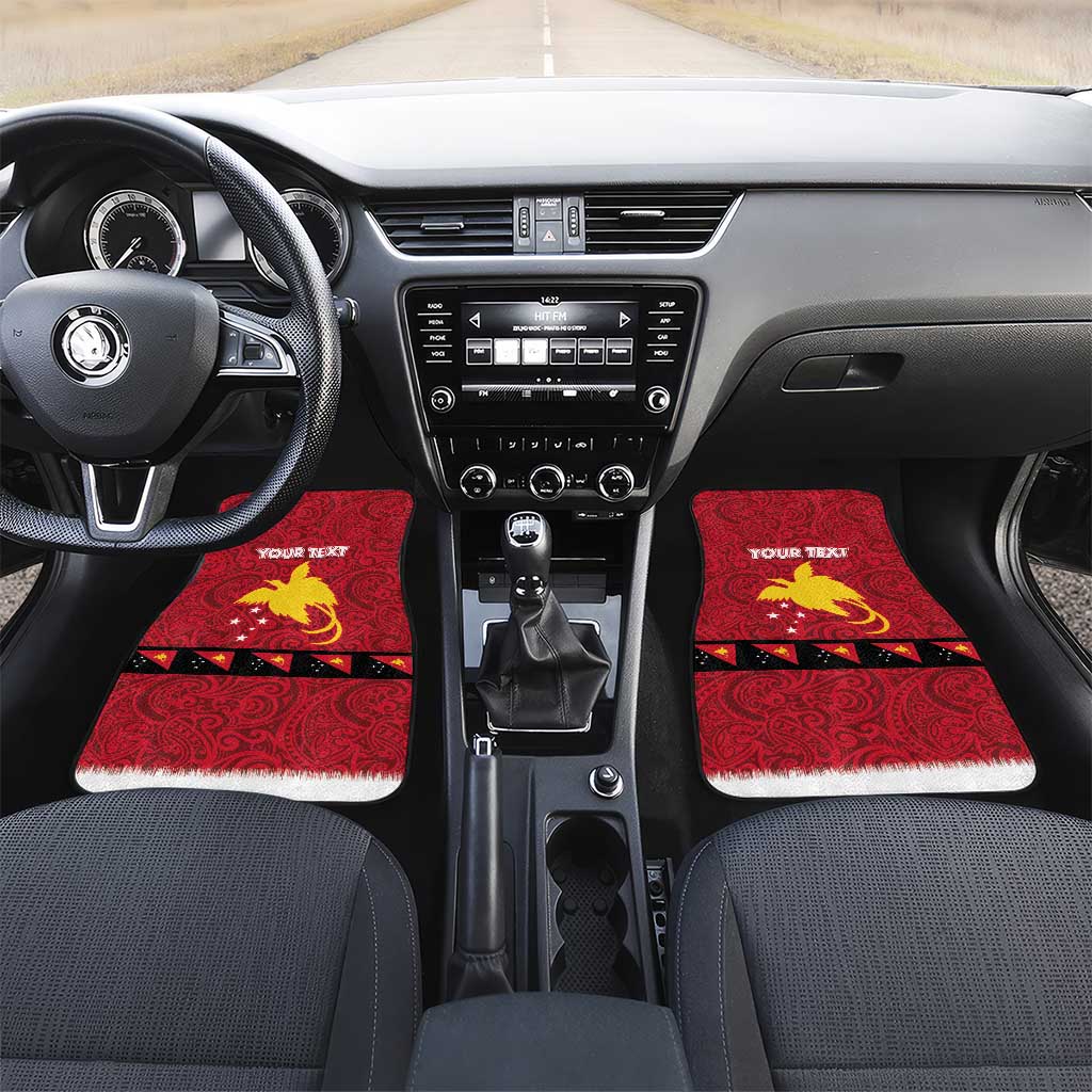 Papua New Guinea Merry Christmas Car Mats Santa Suit Style With Melanesian Pattern