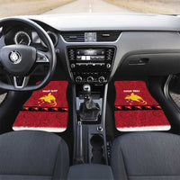 Papua New Guinea Merry Christmas Car Mats Santa Suit Style With Melanesian Pattern