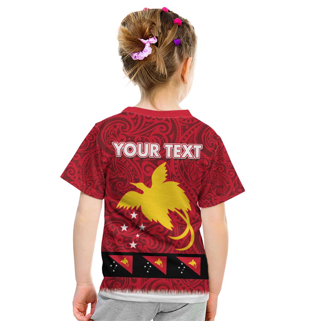Papua New Guinea Merry Christmas Kid T Shirt Santa Suit Style With Melanesian Pattern LT03 - Polynesian Pride