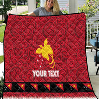 Papua New Guinea Merry Christmas Quilt Santa Suit Style With Melanesian Pattern LT03 Red - Polynesian Pride