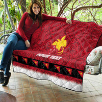 Papua New Guinea Merry Christmas Quilt Santa Suit Style With Melanesian Pattern LT03 - Polynesian Pride