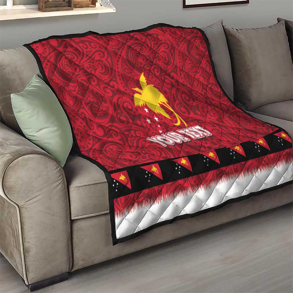 Papua New Guinea Merry Christmas Quilt Santa Suit Style With Melanesian Pattern LT03 - Polynesian Pride