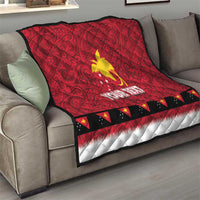 Papua New Guinea Merry Christmas Quilt Santa Suit Style With Melanesian Pattern LT03 - Polynesian Pride