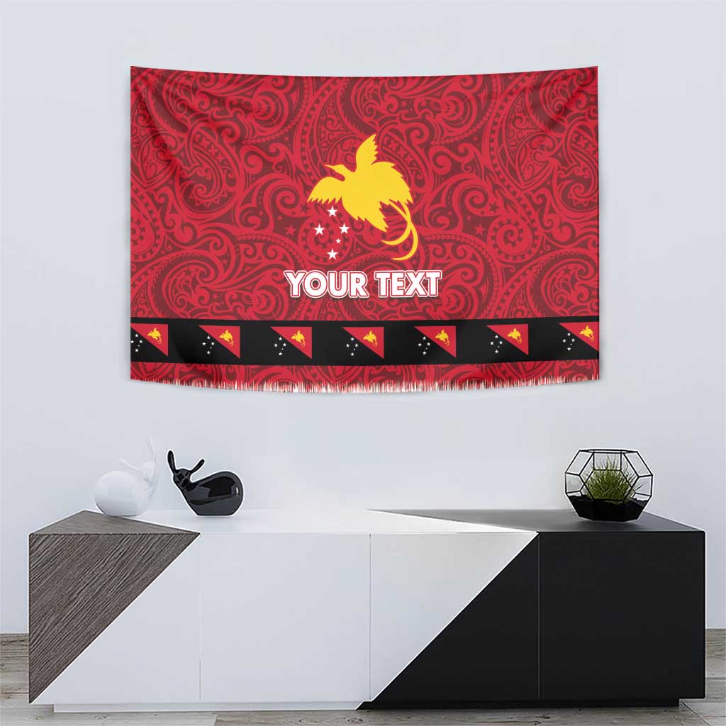 Papua New Guinea Merry Christmas Tapestry Santa Suit Style With Melanesian Pattern
