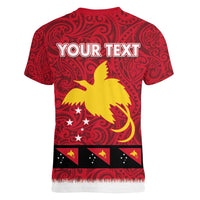 Papua New Guinea Merry Christmas Women V-Neck T-Shirt Santa Suit Style With Melanesian Pattern LT03 - Polynesian Pride