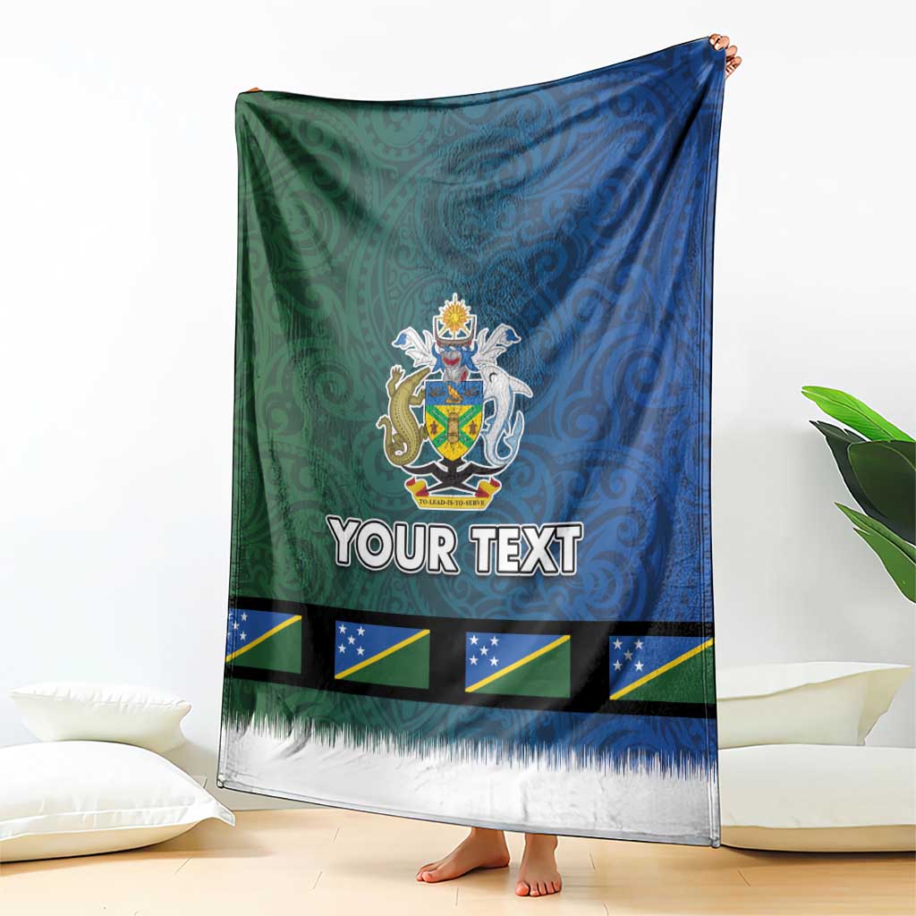 Solomon Islands Merry Christmas Blanket Santa Suit Style With Melanesian Pattern LT03 - Polynesian Pride