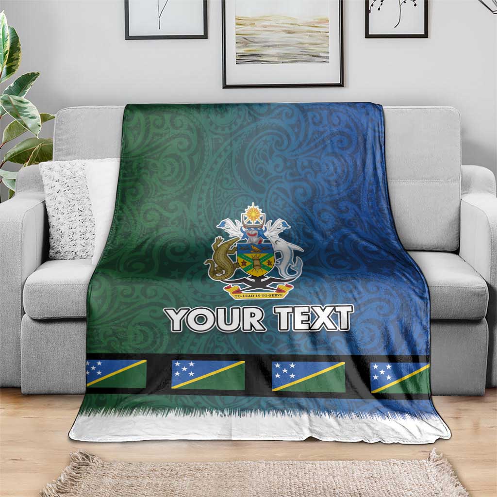 Solomon Islands Merry Christmas Blanket Santa Suit Style With Melanesian Pattern LT03 - Polynesian Pride