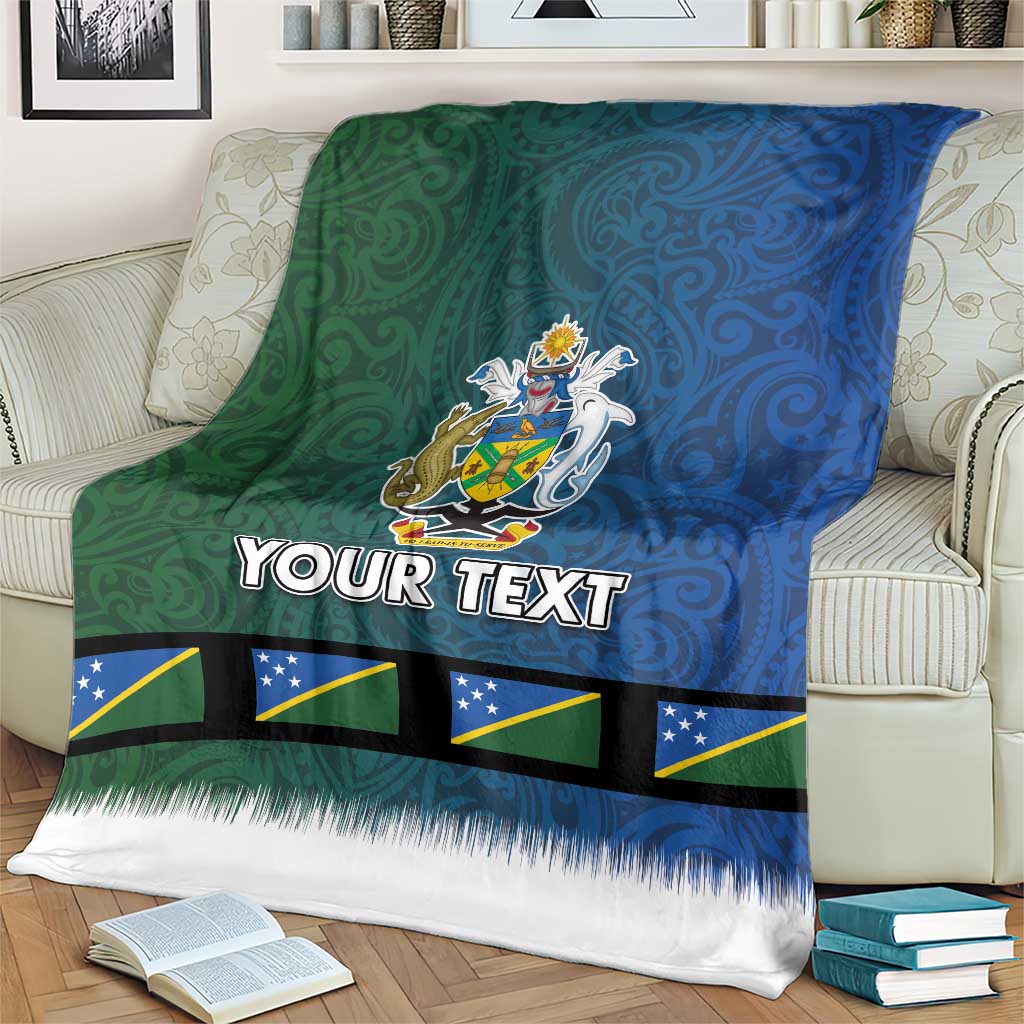 Solomon Islands Merry Christmas Blanket Santa Suit Style With Melanesian Pattern LT03 - Polynesian Pride