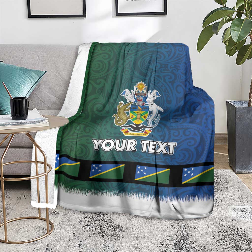Solomon Islands Merry Christmas Blanket Santa Suit Style With Melanesian Pattern LT03 - Polynesian Pride