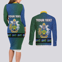Solomon Islands Merry Christmas Couples Matching Long Sleeve Bodycon Dress and Long Sleeve Button Shirt Santa Suit Style With Melanesian Pattern LT03 - Polynesian Pride