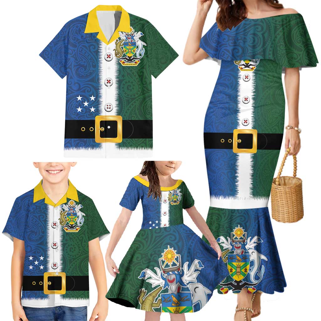 Solomon Islands Merry Christmas Family Matching Mermaid Dress and Hawaiian Shirt Santa Suit Style With Melanesian Pattern LT03 - Polynesian Pride