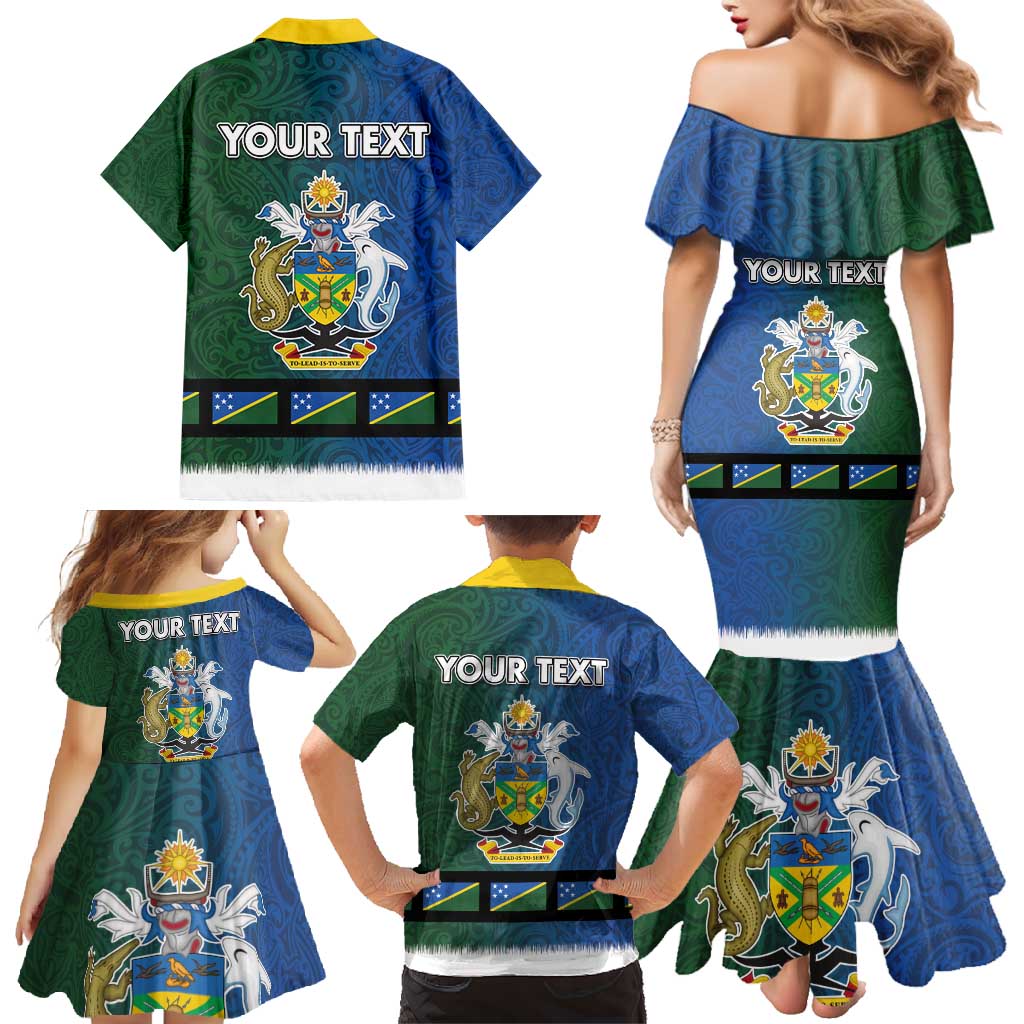Solomon Islands Merry Christmas Family Matching Mermaid Dress and Hawaiian Shirt Santa Suit Style With Melanesian Pattern LT03 - Polynesian Pride