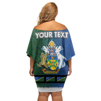 Solomon Islands Merry Christmas Family Matching Off Shoulder Short Dress and Hawaiian Shirt Santa Suit Style With Melanesian Pattern LT03 - Polynesian Pride