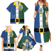Solomon Islands Merry Christmas Family Matching Summer Maxi Dress and Hawaiian Shirt Santa Suit Style With Melanesian Pattern LT03 - Polynesian Pride