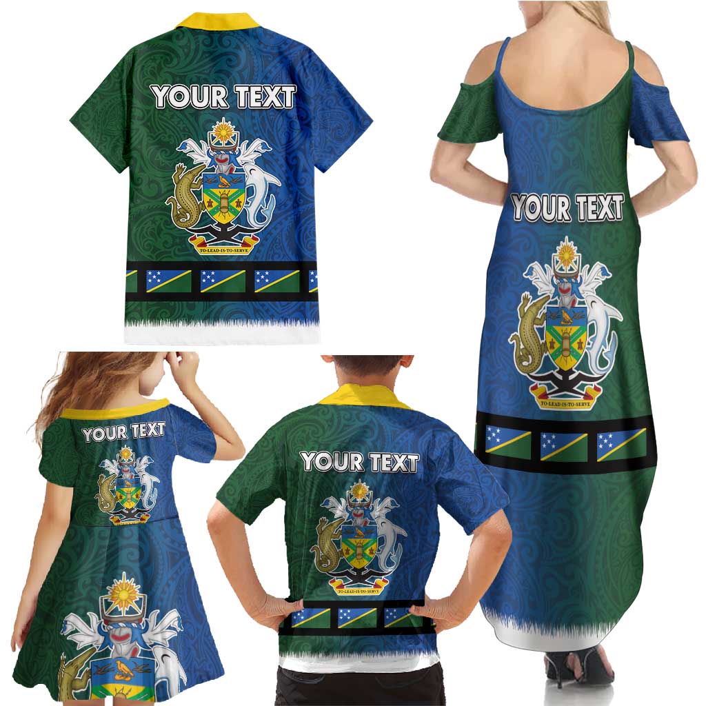 Solomon Islands Merry Christmas Family Matching Summer Maxi Dress and Hawaiian Shirt Santa Suit Style With Melanesian Pattern LT03 - Polynesian Pride