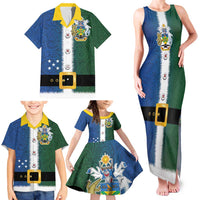 Solomon Islands Merry Christmas Family Matching Tank Maxi Dress and Hawaiian Shirt Santa Suit Style With Melanesian Pattern LT03 - Polynesian Pride