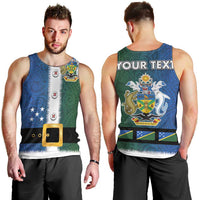 Solomon Islands Merry Christmas Men Tank Top Santa Suit Style With Melanesian Pattern