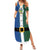 Solomon Islands Merry Christmas Summer Maxi Dress Santa Suit Style With Melanesian Pattern