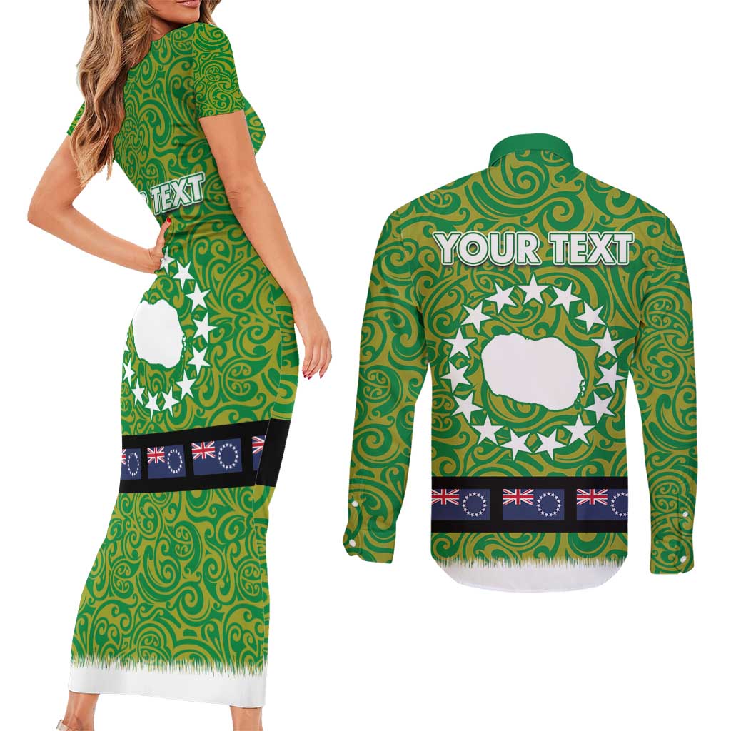 Cook Islands Merry Christmas Couples Matching Short Sleeve Bodycon Dress and Long Sleeve Button Shirt Santa Suit Style With Polynesian Pattern LT03 - Polynesian Pride