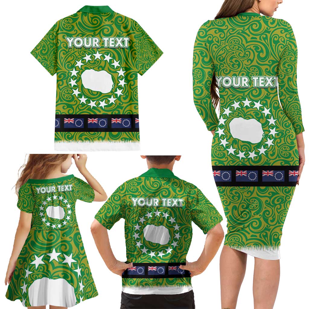 Cook Islands Merry Christmas Family Matching Long Sleeve Bodycon Dress and Hawaiian Shirt Santa Suit Style With Polynesian Pattern LT03 - Polynesian Pride