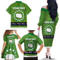 Cook Islands Merry Christmas Family Matching Off The Shoulder Long Sleeve Dress and Hawaiian Shirt Santa Suit Style With Polynesian Pattern LT03 - Polynesian Pride