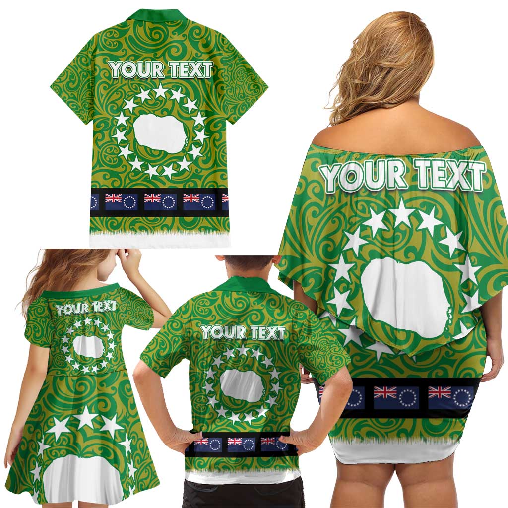 Cook Islands Merry Christmas Family Matching Off Shoulder Short Dress and Hawaiian Shirt Santa Suit Style With Polynesian Pattern LT03 - Polynesian Pride