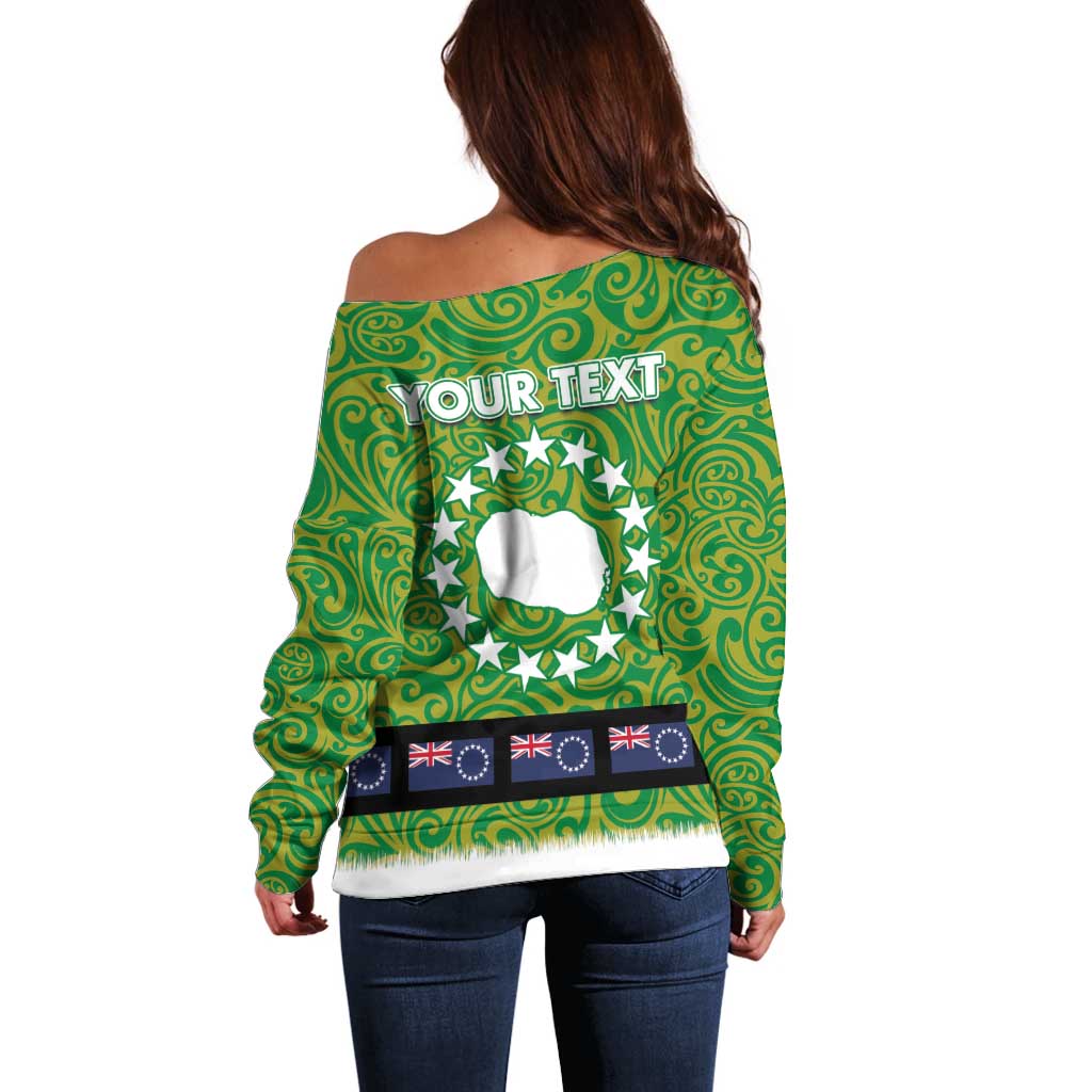 Cook Islands Merry Christmas Off Shoulder Sweater Santa Suit Style With Polynesian Pattern LT03 - Polynesian Pride