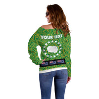Cook Islands Merry Christmas Off Shoulder Sweater Santa Suit Style With Polynesian Pattern LT03 - Polynesian Pride