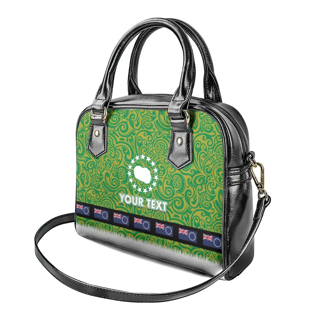 Cook Islands Merry Christmas Shoulder Handbag Santa Suit Style With Polynesian Pattern