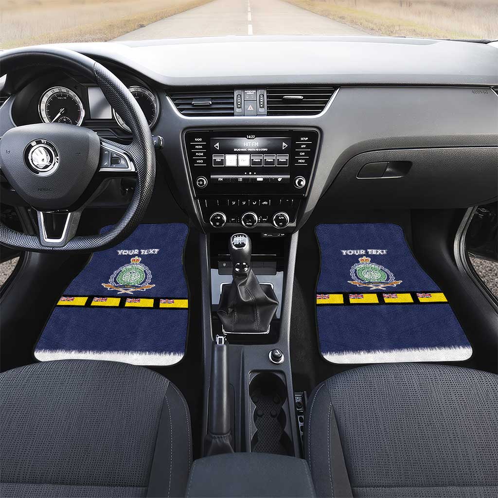 Niue Merry Christmas Car Mats Santa Suit Style With Hiapo Pattern LT03 Set 2pcs - Front Blue - Polynesian Pride